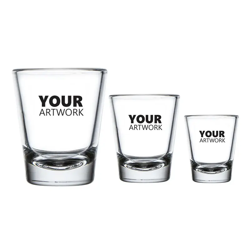 Vasos de copa de whisky y Vodka con logotipo personalizado, Espresso, de cristal, para sublimación, 15Ml, 50 ml