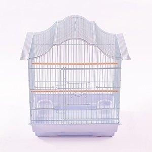 Steel Wire Bird Cage Rectangle Shape Galvanized Metal Durable Simple Style Indoor Use Plastic Tray Base Horizontal <b>Sliding</b> Door - Product Image 4