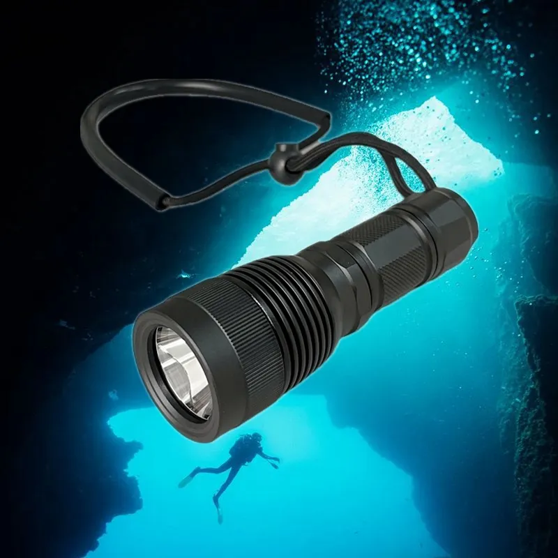 Compact Scuba Diver's backup Light High Power IP68 Underwater 1000 Lumen Diving Flashlight