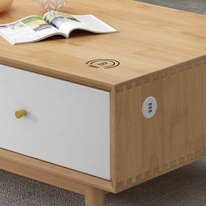 Nordic Style Solid Wood Tv Cabinet Coffee Table Storage Cabinet Combination Modern Minimalist Living Room Set - Product Image 4