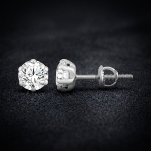 Premium Certified Round Cut Diamond Solitaire <b>Stud</b> <b>Earrings</b> 1.50 Ct Lab Grown Diamond In 14K Solid Gold Wedding Engagement Party - Product Image 3