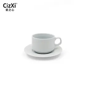 150cc วัสดุเซรามิกที่มีคุณภาพสูงอาหารค่ำแวร์กลุ่มชาถ้วยกาแฟและจานรอง