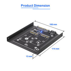 พอร์ตคู่ mSATA สำหรับอะแดปเตอร์ SATA III ที่มีตัวยึด HDD การ์ดแปลง<span class=keywords><strong>2</strong></span>พอร์ตสำหรับสาย SATA สำหรับพีซีเดสก์ท็อปการขยาย SSD - Product Image 3