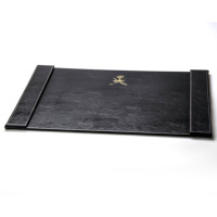 Ensemble d'accessoires de bureau en cuir PU noir, Set de 10 pièces