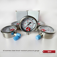 SHY Hydraulic Analog Pressure Gauge 0-400 Bar Stainless Steel Material Model SHY-YLB-60 1 Year Warranty OEM Customizable Made
