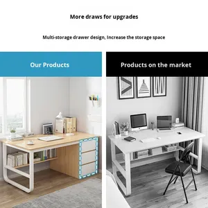 Bàn làm việc hình chữ L hiện đại cho văn phòng tại nhà hoặc chơi game, chất liệu gỗ, dùng cho phòng khách - Product Image 4