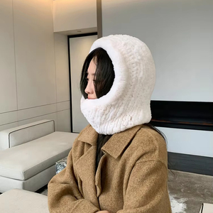 Thỏ <span class=keywords><strong>hat</strong></span> Rex Thỏ lông <span class=keywords><strong>hat</strong></span> & khăn Set cho phụ nữ - Product Image 1