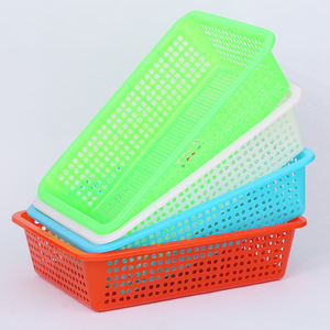 Escurridor Cuadrado de Plástico Verde, Cesta Apilable para Frutas y Verduras, Tamaño S - Product Image 3
