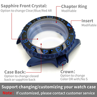 Casing Jam Tangan SKX Classic Matte Blue 3 o'clock untuk SKX007 009 Cocok untuk NH35 NH36 Movement Crown Chapter Ring Bezel Insert Mod Parts