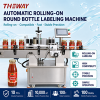 Machine d'étiquetage à rouleaux pour bouteilles de sauce soja et d'huile de cuisson avec pressage uniforme pour usine alimentaire