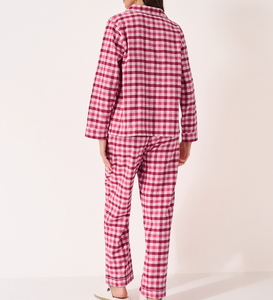 <span class=keywords><strong>Ensemble</strong></span> de pyjamas <span class=keywords><strong>pour</strong></span> femmes en coton à carreaux roses, coupe ample, grandes tailles, manches longues, <span class=keywords><strong>pour</strong></span> la maison, vente en gros - Product Image 3