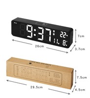 Horloge murale simple multifonction LED, nouveauté 2019, avec 2 réveil, grande alarme numérique