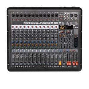 Console de mixage professionnelle AG-PX4 Series 8/12/16 canaux avec amplificateur de puissance intégré, égaliseur 4 bandes + 2AUX + 1FX + 99 effets DSP - Product Image 3