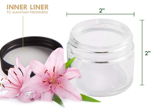 2 Oz 60Ml Glazen Potten Rond Mini-Helder Glazen Container Met Binnenvoeringen En Zwarte Deksels Voor Kruiden Theekruidenlotions Poeder - Product Image 2