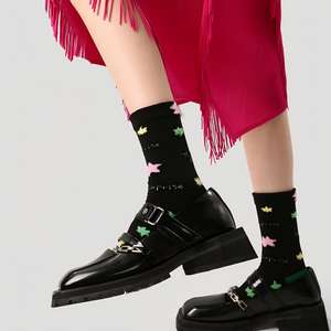 Calcetines <span class=keywords><strong>de</strong></span> Moda con Diseño <span class=keywords><strong>de</strong></span> Estrellas, Bordado Suave, Tejido con Bloques <span class=keywords><strong>de</strong></span> Color, Comodidad Durante Todo el Día, Calcetines <span class=keywords><strong>de</strong></span> Estilo Urbano para Mujeres y Niñas - Product Image 6