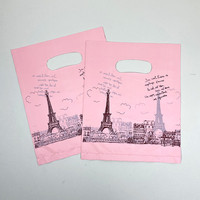 Vente en gros de sacs en plastique HDPE jetables, sacs à main personnalisés, poignée en patch, impression en gravure, différentes tailles, sacs de shopping, sacs plats