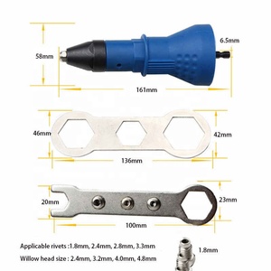 7 יח'\סט מ "מ פורל אגוז כלי riveting 2.4 מ" מ-4.8 מ "מ מקדוח מתאם העברת גרעין אגוז אלחוטי עבור אקדח הציפורן - Product Image 6