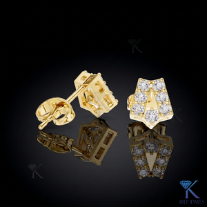 Lab Grown Diamond Initial Letter Luxury <b>Stud</b> Earrings Personalized 18K Solid Gold Brilliant Cut Classic Fine Women Jewelry - Product Image 1