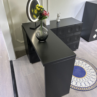 Table de maquillage de luxe au design moderne, de haute qualité, en bois de teck