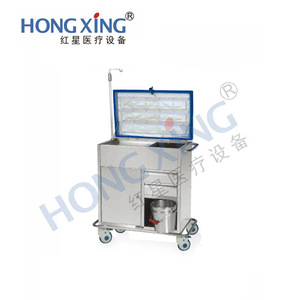 Hong Xing Hx E08 Stainless Steel Emergency Cart 770X410X870 Mm 3 Layers Mobile Medical <b>Trolley</b> For Hospital Use - Product Image 2