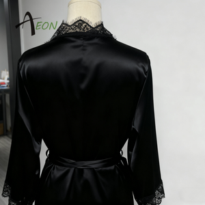 Women's Long <strong>Black</strong> Lace Robe Long <strong>Nightdress</strong> For Wedding Party Bridal Long Nightgown Bride White Robe - Product Image 5