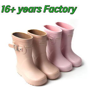 Babyhappy 2025 OEM/ODM yürümeye başlayan çocuk kauçuk antu-kayma pembe Gorl yağmur çizmeleri su geçirmez botlar çocuklar için - Product Image 2
