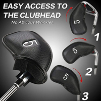 Vente en gros de nouveaux designs de housses de clubs de golf en cuir PU personnalisées, imperméables, accessoires de golf, logo brodé, housses de clubs de golf populaires