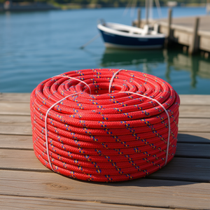 Cuerda marina de polipropileno roja de 0.47 pulgadas y 1968.5 pulgadas de longitud para remolque y amarre de embarcaciones - Product Image 2