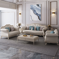 Nouveau design canapé de style américain canapés combinés en cuir véritable pour salon de villa canapé haut de gamme en bois massif de luxe léger