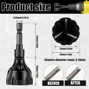 Image Deburring And <b>Chamfering</b> <b>Tool</b> 3-25mm Hexagonal Handle For Metal Workpiece - Product Image 3