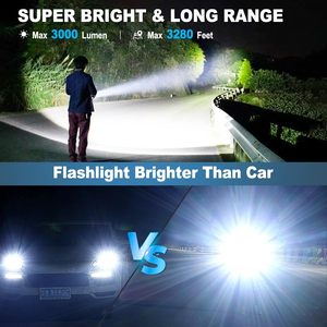 Linterna LED de Aluminio para Camping, 1200-5000 Lúmenes, con Zoom, Resistente al Agua IP65, Interruptor en la Tapa Trasera, Regulable, Funciona con Pilas AAA - Product Image 2