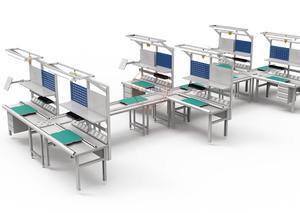 تجميع طاولة العمل بكرات ناقل خط التجميع التلقائي المصنع - Product Image 5