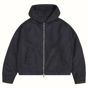 Nuovo Design OEM Hip Hop Fashion Street Wear Outwear giacca con Zip impermeabile da uomo giacche con cappuccio Oversize