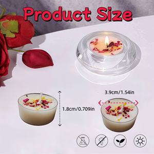 12 شمعة من شمع الصويا |   عطر الثلاثة الزهور (الورد، اللافندر، الياسمين) |   مواد تشكيل الشمع، شموع بدون دخان تدوم 4 ساعات - Product Image 4