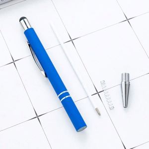 Multi-Color Retractable Office Student Stationery Rubber Coated Metal Custom Logo Touchscreen Aluminum Barrel Ballpoint <b>Pen</b> - Product Image 4