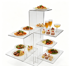 Rak Penyajian Dessert Bertingkat Akrilik, Rak Penyajian Buffet Transparan, Pengatur Makanan Aman untuk Pesta, Pernikahan, dan Toko Roti. - Product Image 5
