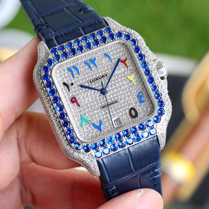 Custom Pass Diamond Tester Lujo Iced Out Rainbow Diamond Reloj de pulsera automático Hip Hop Full VVS1 Moissanite Relojes para hombres - Product Image 5