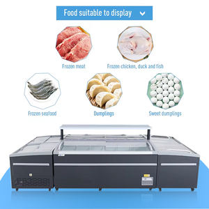 Présentoir de crème glacée d'aliments surgelés de supermarché Vitrine de viande Équipement commercial de congélateur d'îlot de réfrigérateur - Product Image 4
