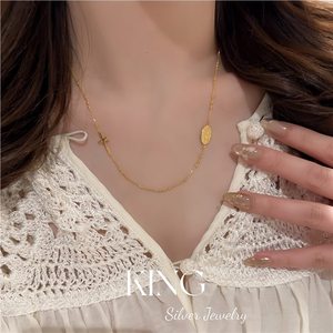 Collier croix plaqué or King Silver Jewelry, argent sterling S925, unisexe, à porter tous les jours - Product Image 4