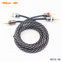 2 M 24K Chapado en oro RCA Cable de audio 1M Macho a macho 7 mm Audio DE alto grado con 1 año de garantía