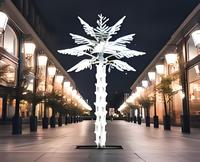 Rosa LED-Kokospalmen leuchte im Freien mit PVC-Palmblättern für die Weihnachts landschafts beleuchtung im Garden Resort Plaza Park