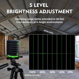 Niveau laser 2,5 mm/5 m, laser vertical et horizontal, laser vert, niveau laser à 2 lignes - Product Image 2