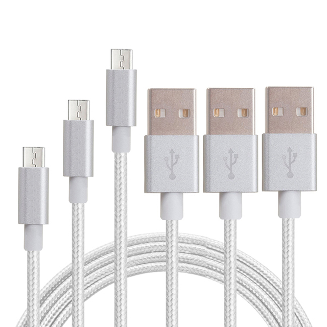 Nylon Braided USB Micro Charging Data Cable for Android Devices