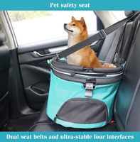 Poussette pliable pour animaux de compagnie JXB à 3 roues, confortable, légère, avec poignée réglable et laisse de sécurité