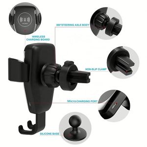 Support de charge pour téléphone portable, station de charge sans fil rapide Q12, chargeur de voiture sans fil avec support - Product Image 3