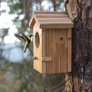 Hummingbird House For Outside Hanging Small Bird Nesting Box Wooden Pet Bird Houses