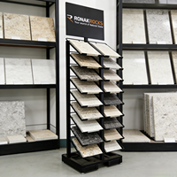 Présentoir personnalisé en pierre de quartz, support vertical en métal pour échantillons de carreaux en granit et marbre