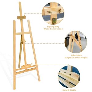 Chevalet de sol pour studio de peinture, support d'affichage d'art, 0,9 m, 1,2 m, 1,5 m, 1,75 m, chevalet en bois réglable en H pour artiste - Product Image 4