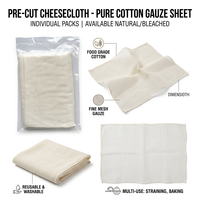 Rouleau de gaze de coton 100% pur, 100 yards, emballé individuellement, pré-coupé, tissu filtrant pour cuisine, blanchi, certifié CE