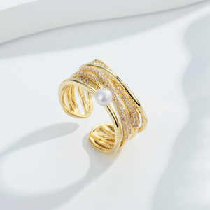 MUYU <b>Open</b> <b>Ring</b> Cross Shape Gold Tone Minimalist Fashion <b>Ring</b> For Party Jewelry - Product Image 4